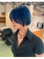 エルム 原宿 表参道(yelm)&nbsp;ブルーカラー×ショート/ケアブリーチ/髪質改善/ダブルカラー