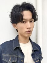 ヘアー アイス カンナ(HAIR ICI Canna)&nbsp;メンズニュアンスパーマ韓国風ナチュラルセンターパート(清水)