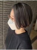 前髪なしショート/フェイスフレーミング/ハイライト/アッシュ