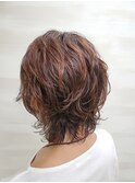 小顔 ウルフパーマ