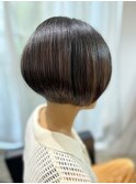 脱白髪染め白髪ぼかしハイライトナチュラルショートボブ◎代官山