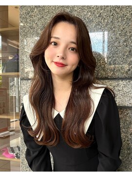ロンド マーレ 天神大名店(Lond mare) 韓国くびれヘア/フェミニンロング/韓国ヘア/チェリーブラウン