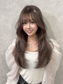 ロウル 渋谷(LOWRL) シールエクステ/レイヤーカット/くすみブラウン