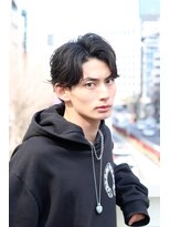 アーリー(Ali'i)&nbsp;アップバングマッシュウルフアッシュブラックマッシュパーマ