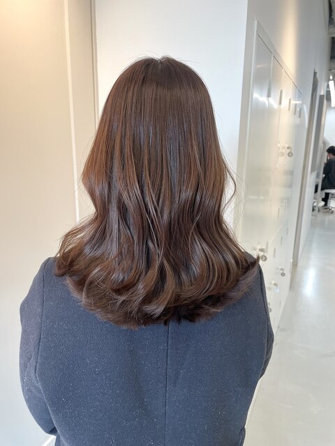 【西村】20代30代ピンクブラウン髪質改善ショコラピンク