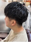 ナチュラルビジネスパーマ/ツーブロフェード/無造作20代