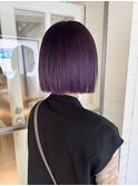 パープルカラー20代30代40代ハイライトブリーチダブルカラー立川