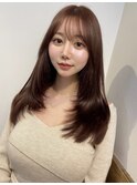 ミディアムレイヤーカット内巻き顔まわりレイヤーカット