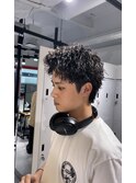 ツイストピンパーマスパイキーショートアップバング
