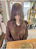 ミルクティーベージュ○ロング/レイヤーカット