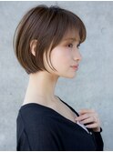 前髪あり大人小顔ショートボブ 30代40代50代【AIN.表参道】川原