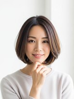 フープ 川越(hoop)&nbsp;上品な丸みショートボブ川越/ショート/ボブ/白髪ぼかし/白髪染め