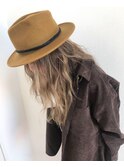 __ブラウンベージュ×ほつれウェーブ×西海岸風×ハイライト