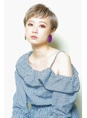 ペールベージュセクションカラーグラデーションカラー外ハネボブ