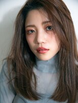 マイ ヘア デザイン 岡崎(MY hair design)&nbsp;ココアブラウン艶カラー大人センターパートナチュラルロング