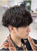 波巻きスパイラルツイストスパイラルパーママッシュメンズヘア