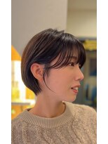 ロンド パルティール 大宮(Lond partir)&nbsp;斜めバング黒髪グレーベージュアッシュブラックショート