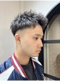 アップバング×ピンパーマ