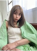 ハイライトミルクティーベージュロングレイヤーカット/原宿