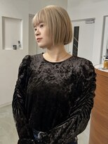 リヴ ウメダ(LIV umeda)&nbsp;ミルクティーベージュ×ボブ/ブリーチ/ダブルカラー【梅田】