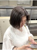 グレージュ/内巻きワンカールボブ