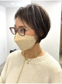 くびれショートボブ40代50代グレイカラー白髪染め白髪ぼかし
