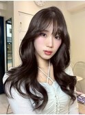 e106韓国ヘアーレイヤーカットロングダブルカラートリートメント