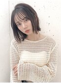 ミディアムヘア/外ハネボブ/外ハネミディアム/髪質改善/縮毛矯正