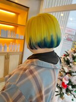 ユラギフロムユイマァル 水島店(YURAGI from YUIMARL)&nbsp;ボブデザインカラー20代30代40代イエローブルーネイビー