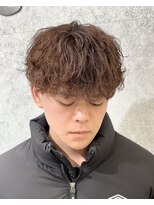 ビカムメンズヘアー 栄店(become men's hair)&nbsp;ブラウンがアクセントなシャドウパーマ