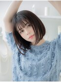 ミディアムボブ/内巻きボブ/大人ボブ/暗髪/艶感/ダークアッシュg