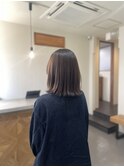 ミルクティーブロンド/ダークブルー/デジタルパーマ/小倉