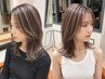 ブリーチOKのハイライト(白髪ぼかしも可)＋全体カラー☆￥10500～