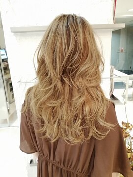 ファイブボックスヘアー 広島(five vox hair) バレイヤージュグレージュ