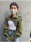 mullet hair/切りっぱなしボブエアリーロング美髪ピンクブラウン