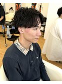 【大人爽やかセンターパート】メンズ波巻きパーマ刈り上げ名古屋