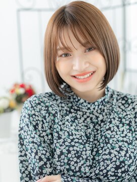 トレースバイエイト 浦和(trace by 8) 浦和/髪質改善/マロンベージュ×前下がり美髪ワンカールボブf