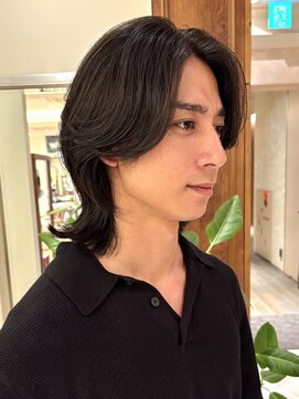 ビュートリアム265(BEAUTRIUM 265) ウルフヘア メンズヘア センターパート メンズロング 銀座