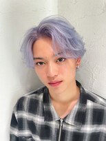 アジールヘア 池袋東口店(agir hair)&nbsp;人気/ブリーチカラー/ホワイトパープル/センターパート/池袋東口