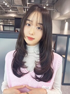 アルバム 新宿(ALBUM SHINJUKU) 韓国ヘア前髪カットロング顔周りレイヤー_F11408
