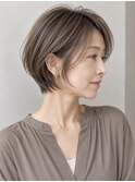 20代30代40代50代ナチュラル大人可愛いレイヤーショートボブ