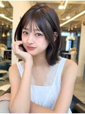 顔まわりレイヤーボブ/くびれレイヤーボブ/ひし形ミディアムボブ