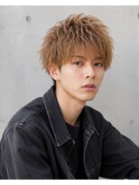 MEN's Baguz MEN'Sカット/ MEN'Sパーマ/ MEN'Sカラー 韓国風束感ニュアンスマッシュ×ブラウンベージュメンズパーマ
