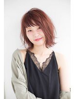ヘアサロン セロ(Hair Salon SERO)&nbsp;【SERO姫路】シースルーバングと外ハネの無造作スリークボブ