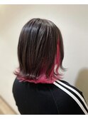 ワンレンインナーピンク