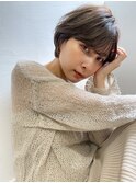 ころんと可愛いショートヘア×艶たっぷりダークアッシュ