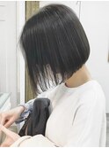ショート・ボブ×ダークアッシュ/モード[韓国/前髪]