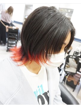 ヘアテリア リュウ 大塚(hair teria ryu) ウルフ/インナーカラー/レッド