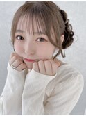 ブリーチなしミルクティーカラーくまさんお団子