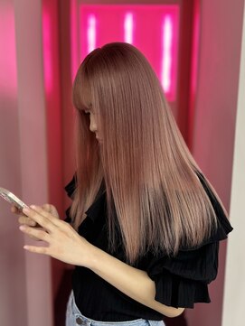 ダズリングディア(Dazzling Deer) 切りっぱなしロング/ピンクベージュ/イメチェン